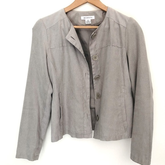 Liz Claiborne Faux Suede Jacket - Picture 1 of 12